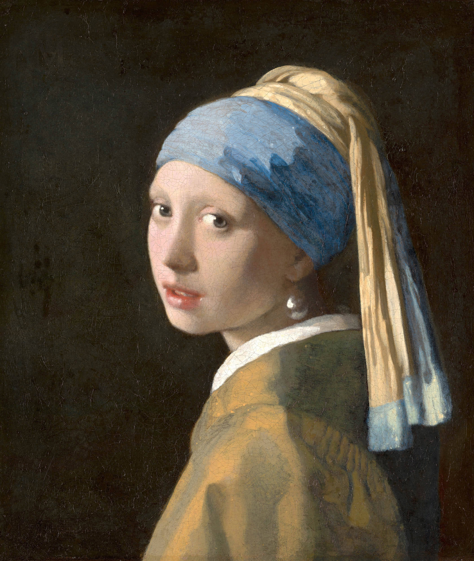 Meisje met de parel als keramisch tegeltableau, kunstwerk van Johannes Vermeer
