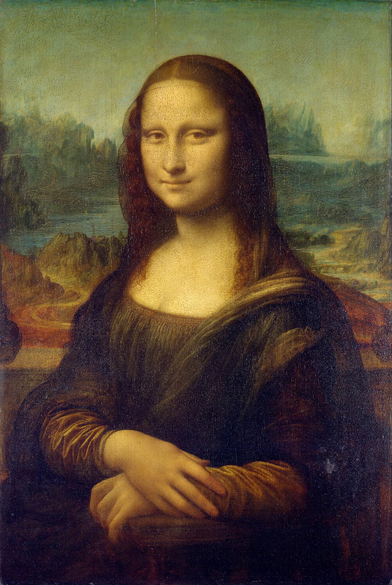 Mona Lisa als keramisch tegeltableau, kunstwerk van Leonardo da Vinci