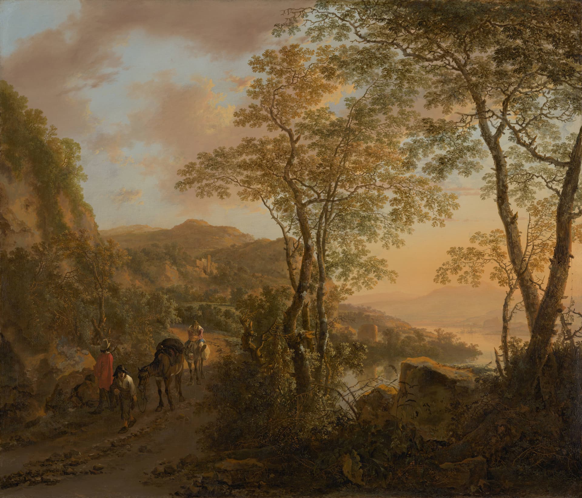 Italiaans landschap als keramisch tegeltableau, kunstwerk van Jan Both